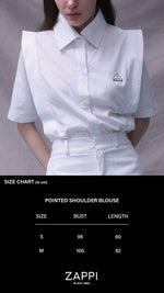 Load image into Gallery viewer, ZAPPI Pointed Shoulder Blouse White