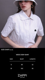 Load image into Gallery viewer, ZAPPI Wave Crop Shirt - White