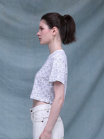 Load image into Gallery viewer, ZAPPI Crop Checkered T-Shirt - White