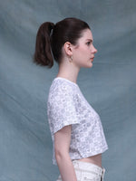 Load image into Gallery viewer, ZAPPI Crop Checkered T-Shirt - White