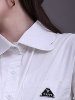 Load image into Gallery viewer, ZAPPI Wave Crop Shirt - White