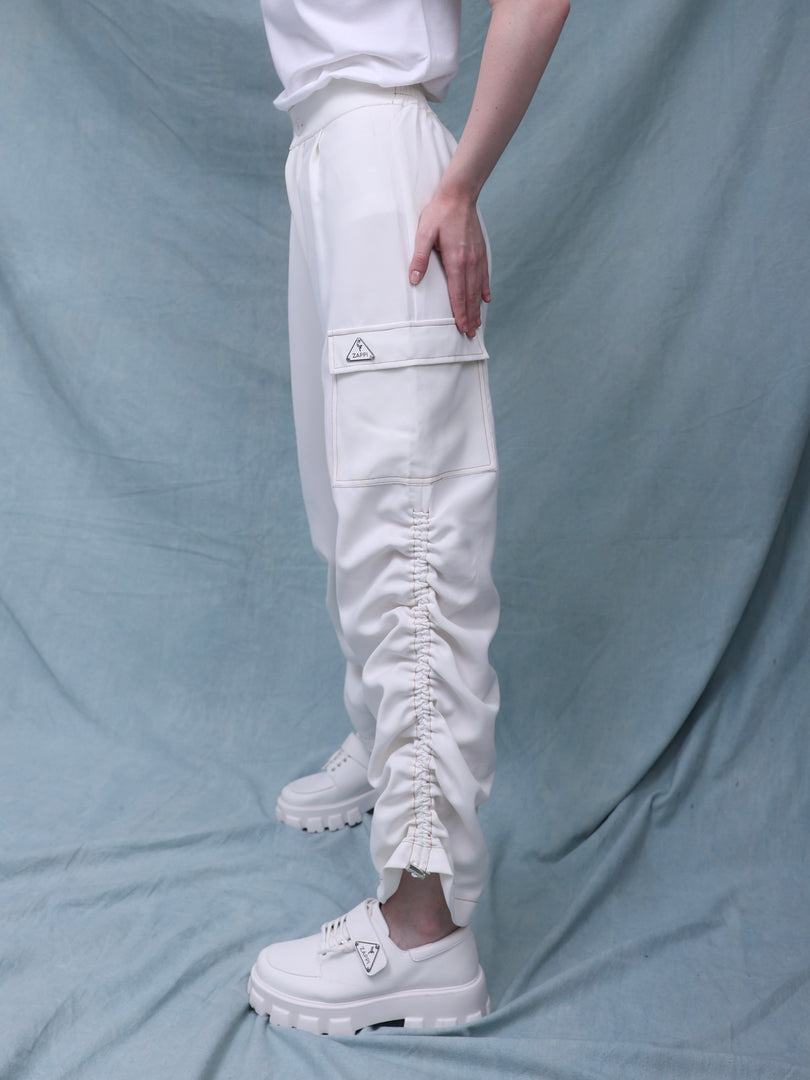 ZAPPI Drawstring Pants - White