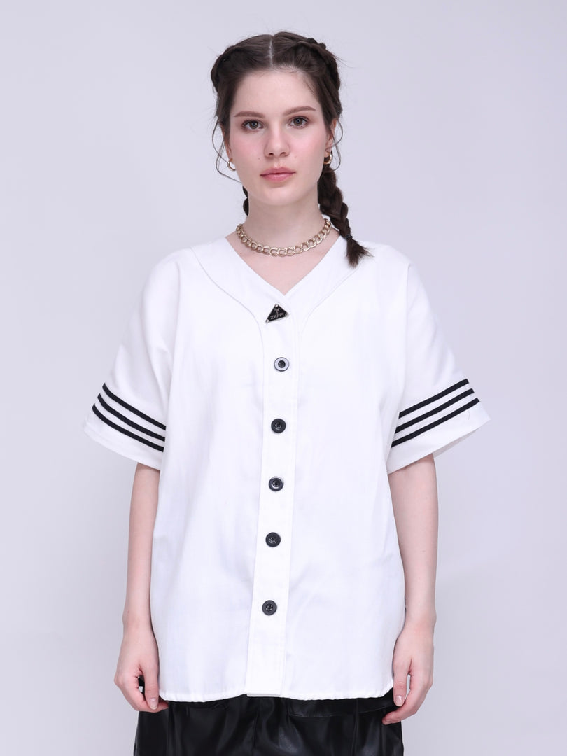 ZAPPI Baseball Shirt White