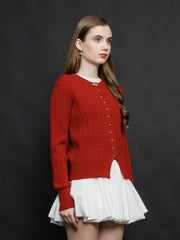 Zappi x Stella Lee - Gemini Cardigan Red