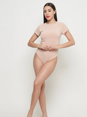 Body Suit Short Sleeve - Nude