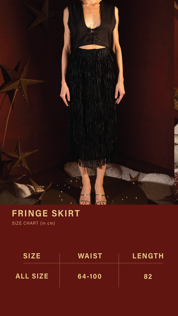 Fringe Skirt  - Black