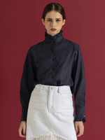 Load image into Gallery viewer, Ruffle Denim Shirt
