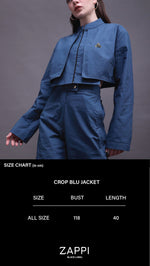 Load image into Gallery viewer, Zappi Crop Blu Jacket
