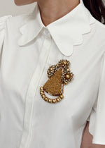 Load image into Gallery viewer, Zappi X Monliesmade - Damar Necklace Brooch Gold