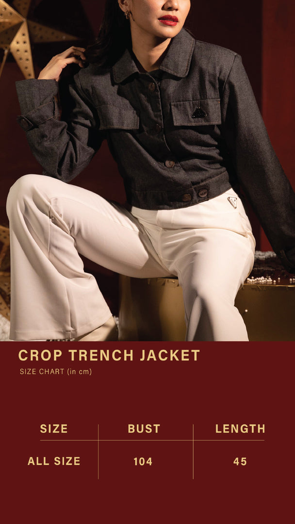 Crop Trench Jacket - Black