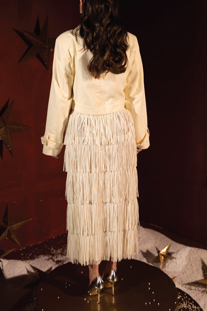 Fringe Skirt - White