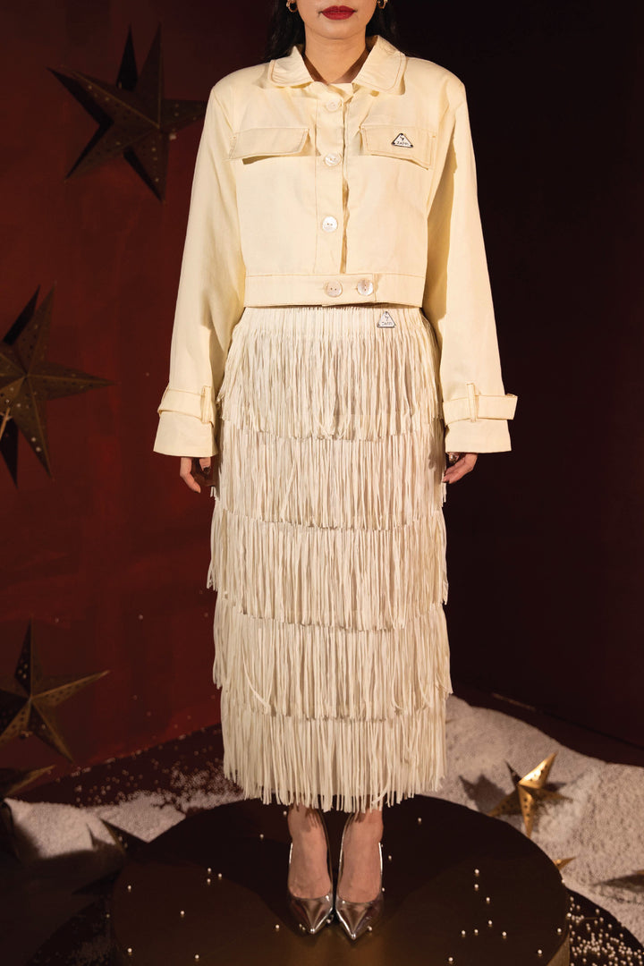 Fringe Skirt - White