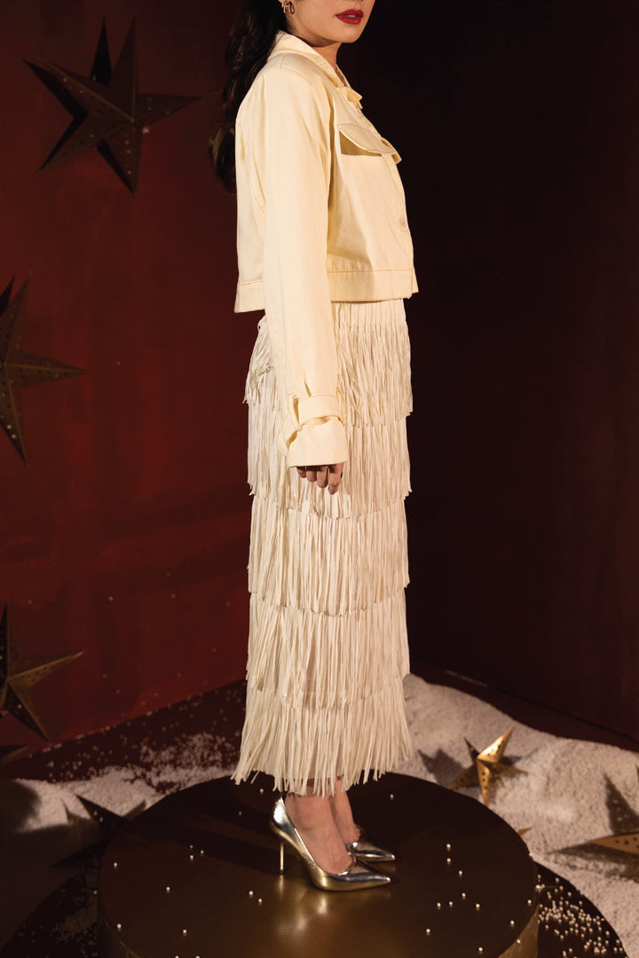 Fringe Skirt - White