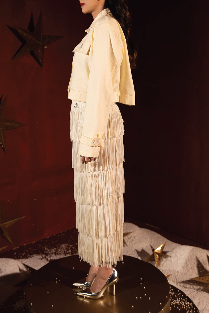 Fringe Skirt - White