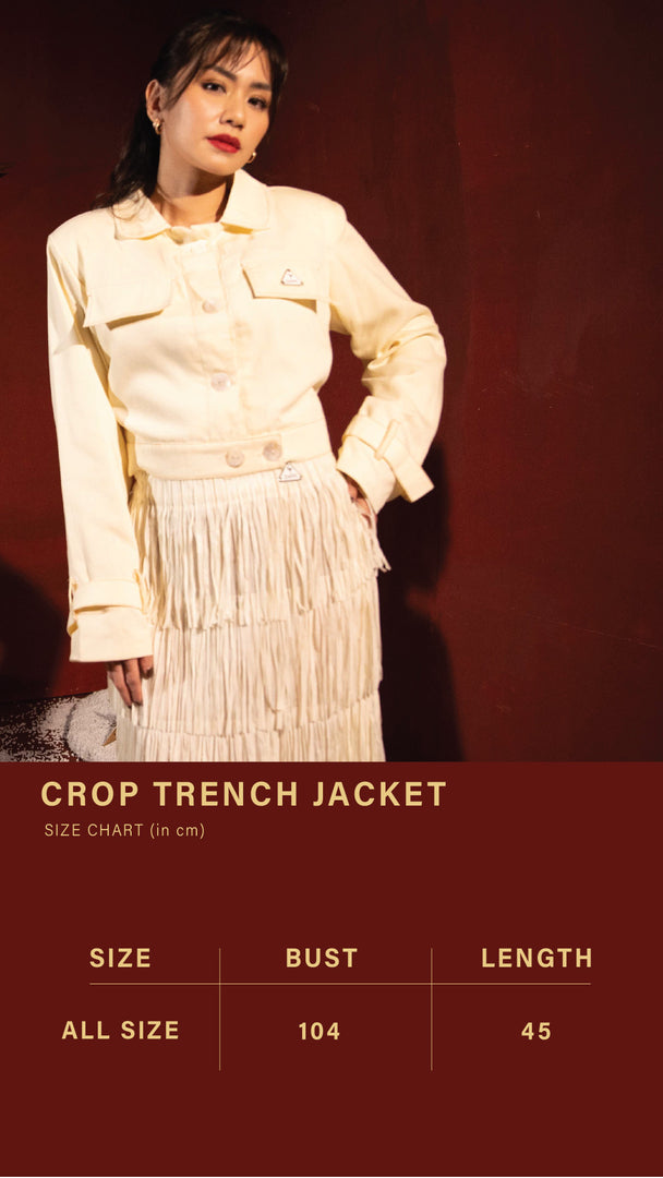 Crop Trench Jacket - White