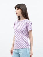 Load image into Gallery viewer, ZAPPI Checkered T-Shirt - Pink
