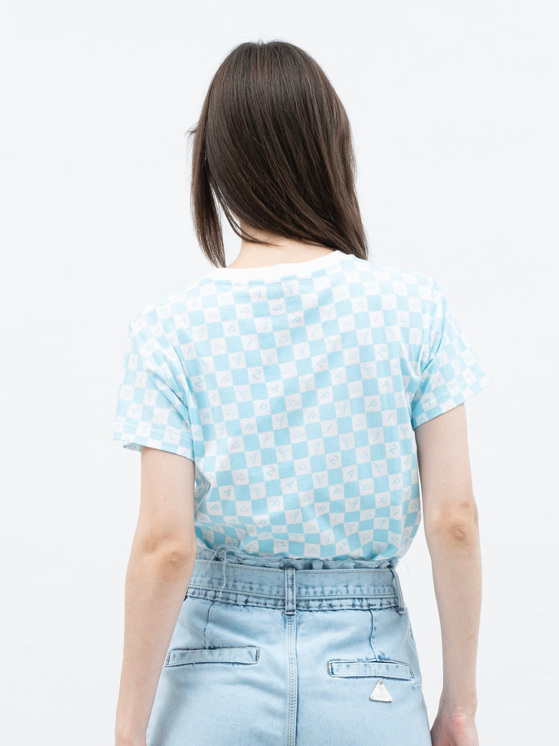 ZAPPI Checkered T-Shirt - Blue