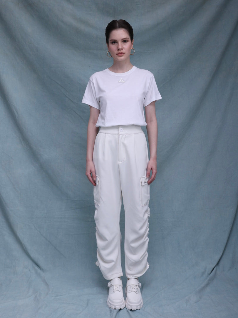 ZAPPI Drawstring Pants - White