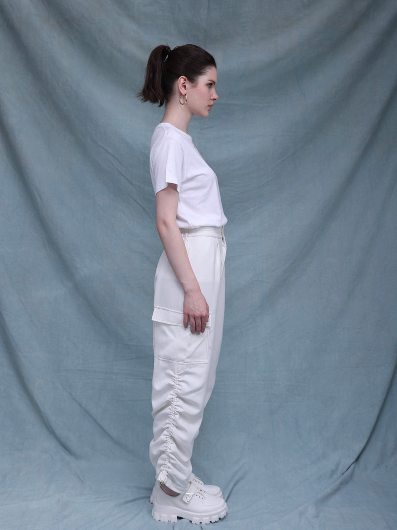 ZAPPI Drawstring Pants - White