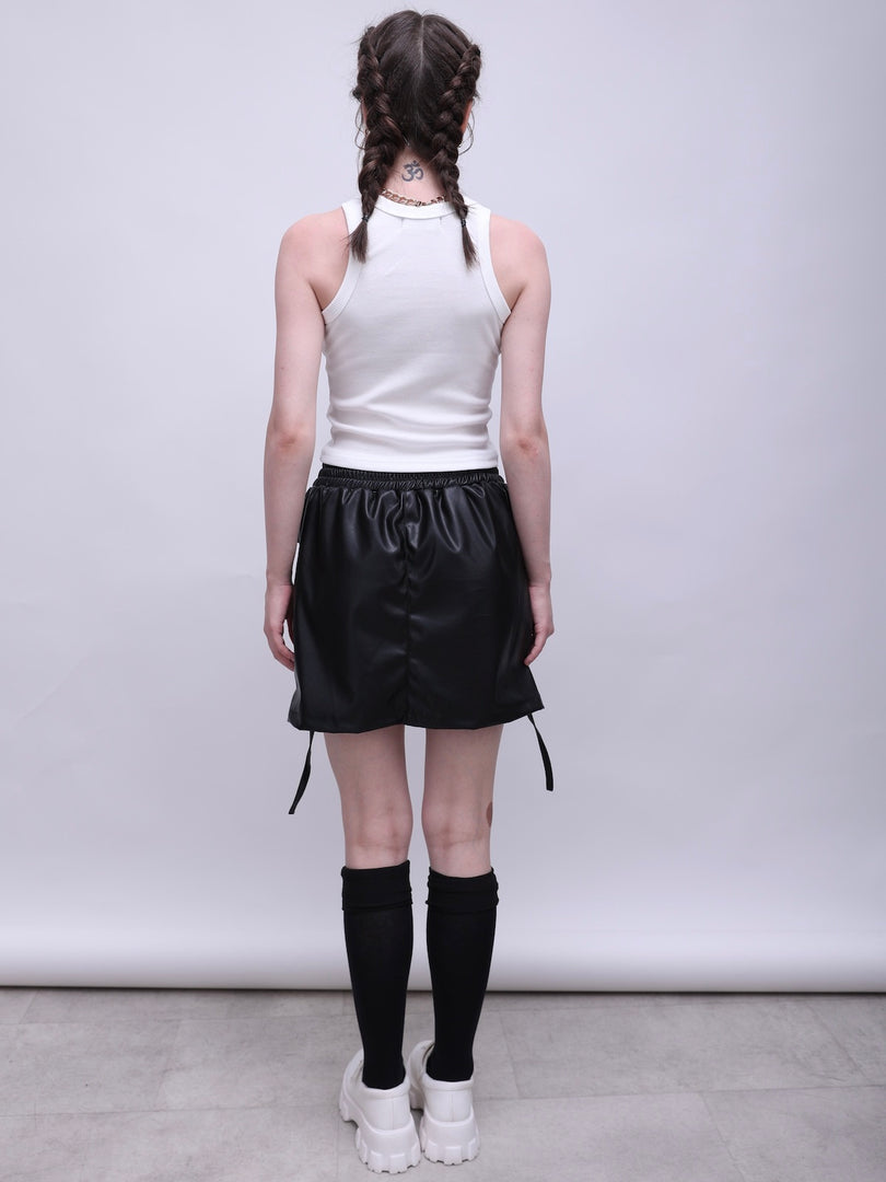 ZAPPI Pocket Leather Skirt