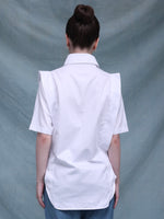 Load image into Gallery viewer, ZAPPI Pointed Shoulder Blouse White
