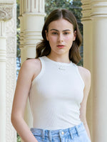 Load image into Gallery viewer, ZAPPI Rib Tanktop White
