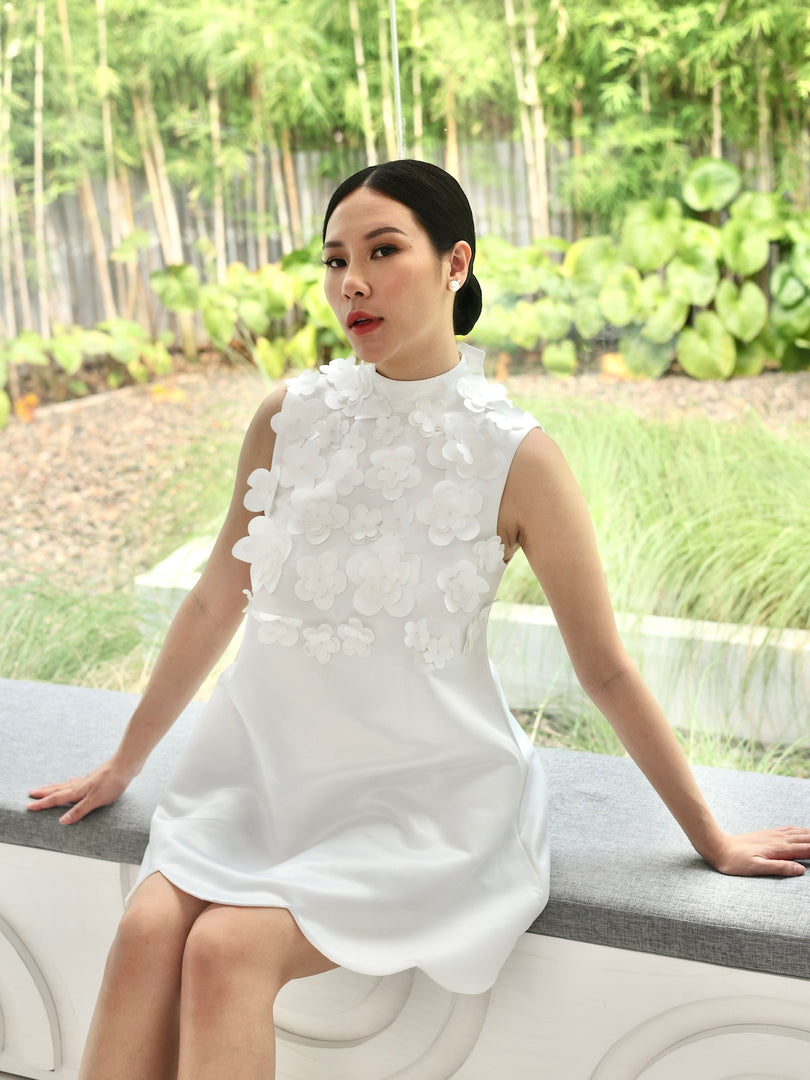 Zappi x Popluca Blossom Dress White